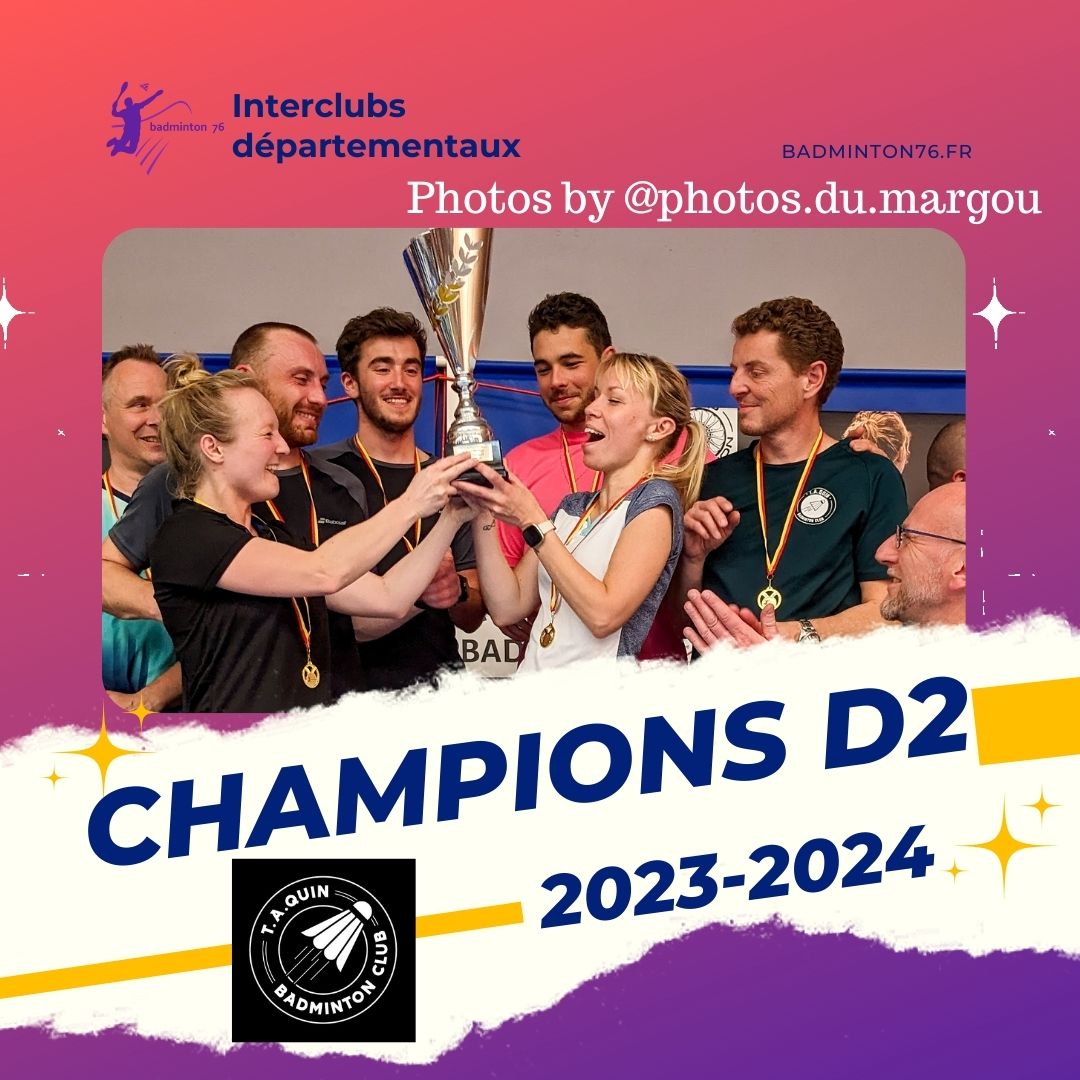 2023 2024 TAQUIN Vainqueur D2 2023 2024 TAQUIN Vainqueur D2